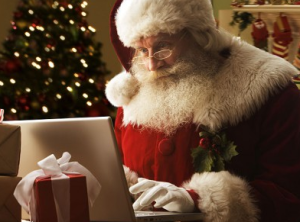 Santa on a computer